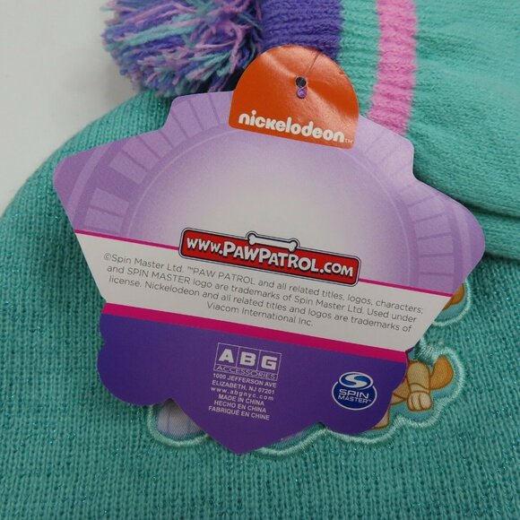 Nickelodeon PAW Patrol Toddler Girls OSFM Shimmer Knit Hat Mittens Set NEW NWT - Picture 5 of 7